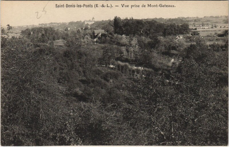 Carte postale ancienne Saint-Denis-les-Ponts - Vue prise de Mont-Gateaux