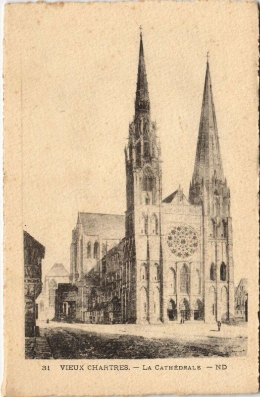 Carte postale ancienne Vieux Chartres - La Cathédrale à Chartres