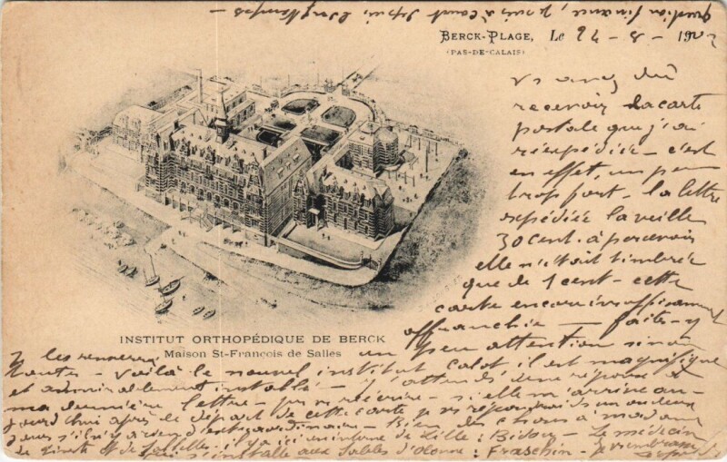 Carte postale ancienne Berck-Plage - Institut Orthopedique de Berck à Berck