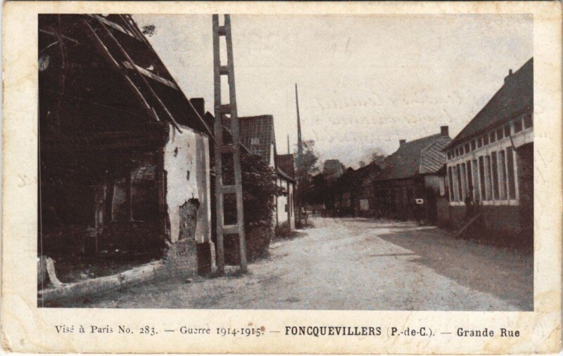 Carte postale ancienne Foncquevillers - Grande Rue à Foncquevillers
