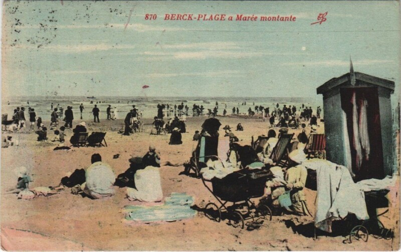 Carte postale ancienne Berck-Plage - a Maree montante à Berck