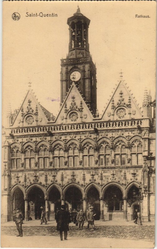 Carte postale ancienne Saint Quentin- Rathaus France à Saint-Quentin