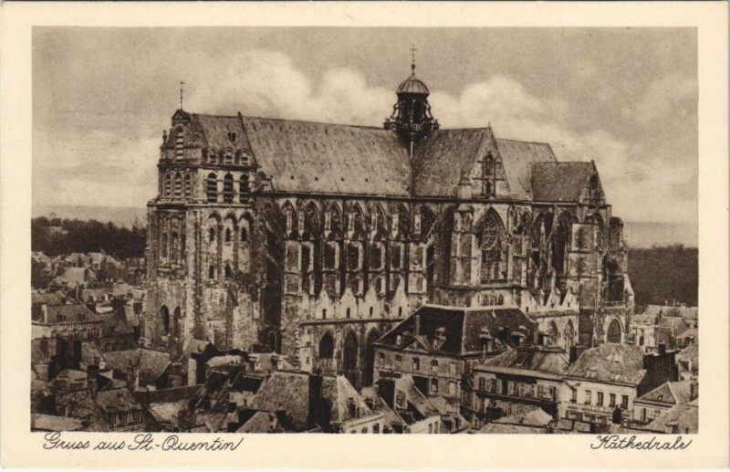 Carte postale ancienne Saint Quentin- Kathedrale France à Saint-Quentin