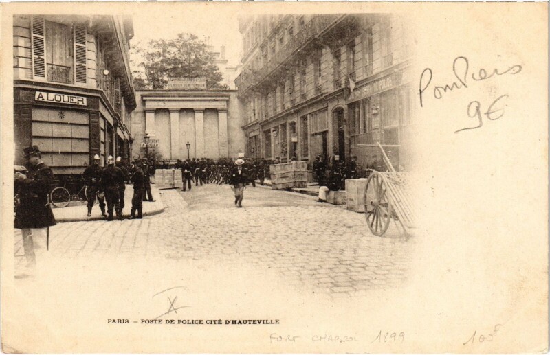 Carte postale ancienne Paris Affaire Dreyfus Poste de Police Cite d'Hauteville