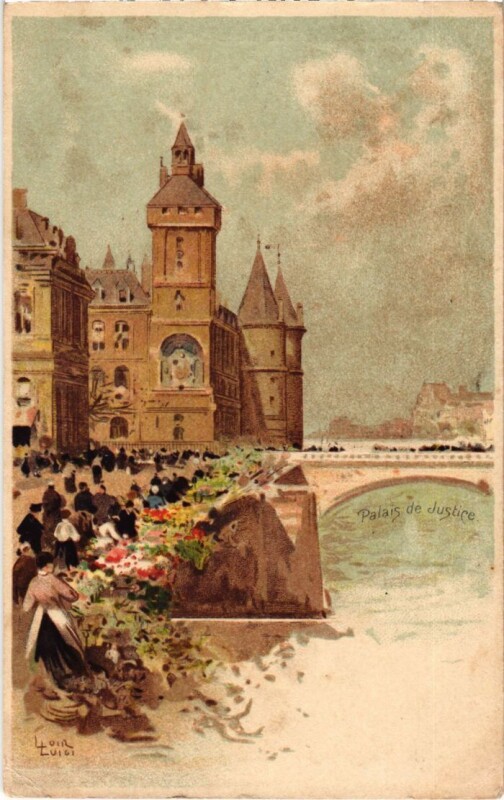 Carte postale ancienne Paris Petits Metiers Marche aux Fleurs