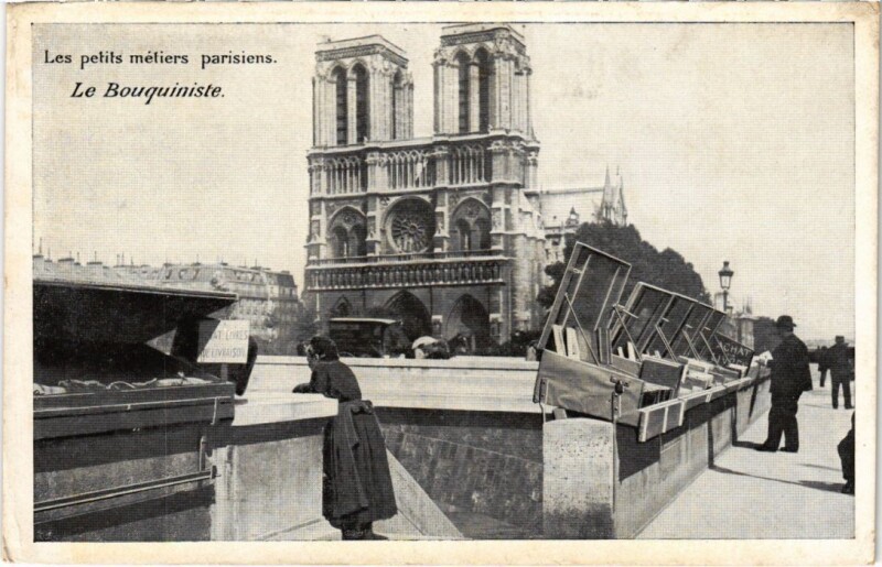 Carte postale ancienne Paris Petits Metiers Le Bouquiniste à Paris 5e