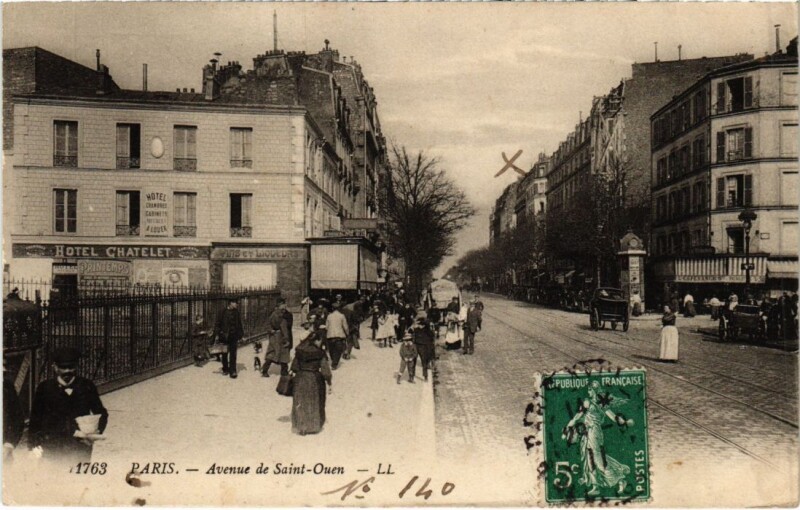 Carte postale ancienne Avenue de Saint-Ouen à Paris 17e