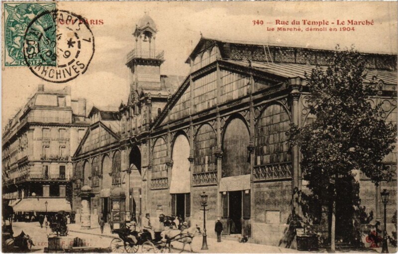 Carte postale ancienne Tout Paris 349 3e Rue du Temple Le Marche