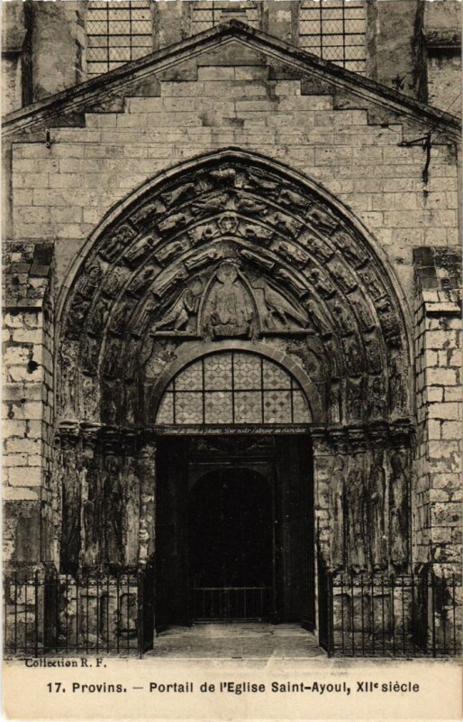 Carte postale ancienne Provins Portail de l'Eglise Saint-Ayoul à Provins