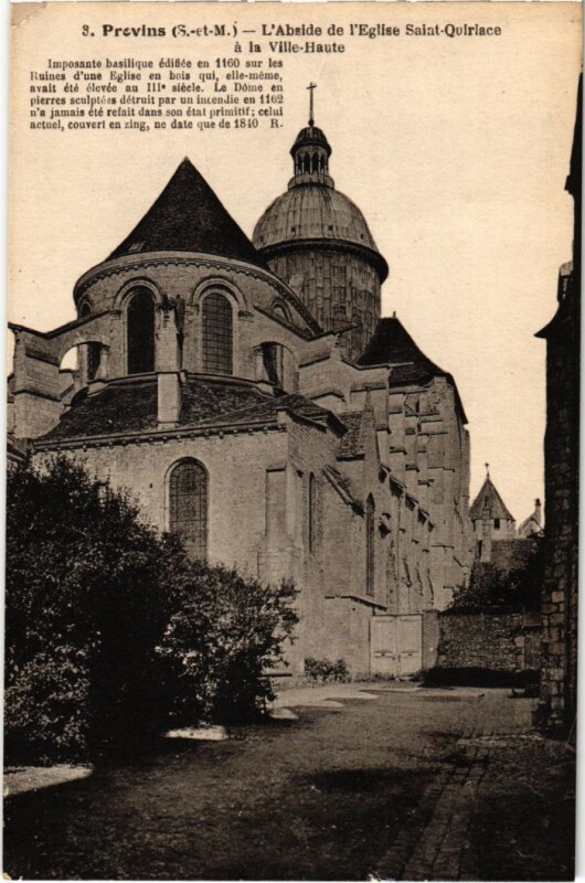 Carte postale ancienne Provins Abside de l'Eglise Saint-Quiriace à Provins