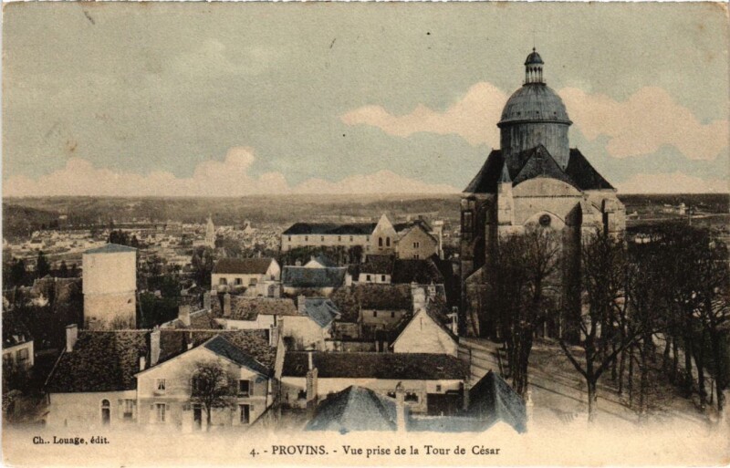 Carte postale ancienne Provins vue prise de la Tour de Cesar à Provins