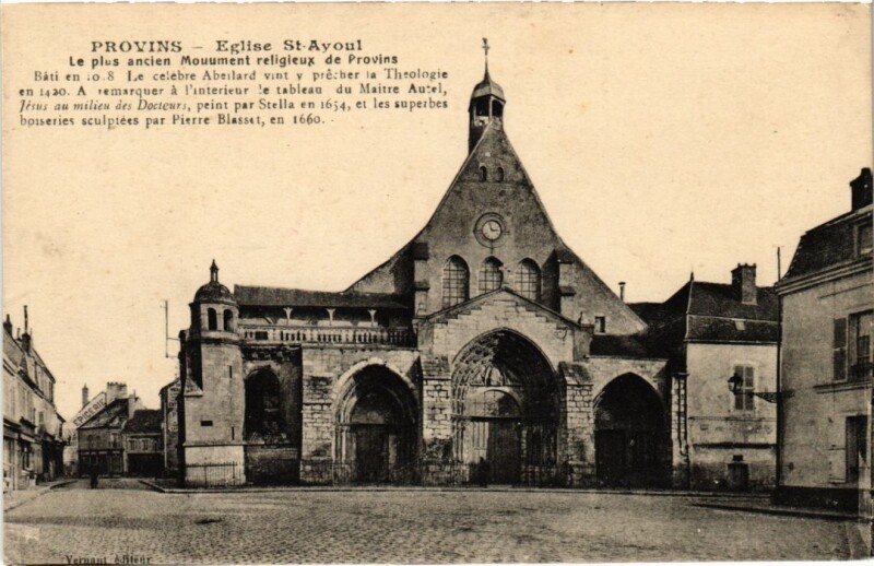 Carte postale ancienne Provins Eglise Saint-Ayoul à Provins