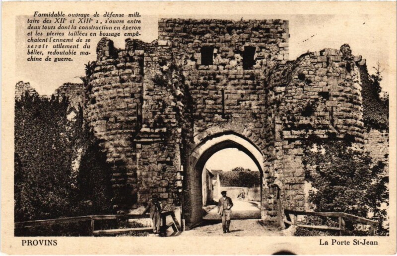 Carte postale ancienne Provins Porte Saint-Jean à Provins
