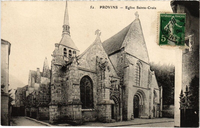 Carte postale ancienne Provins Eglise Saint-Croix à Provins