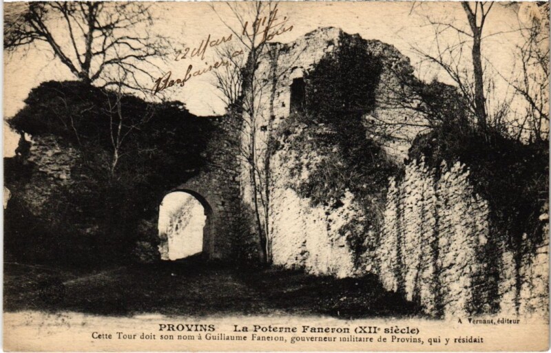 Carte postale ancienne Provins Poterne Faneron à Provins