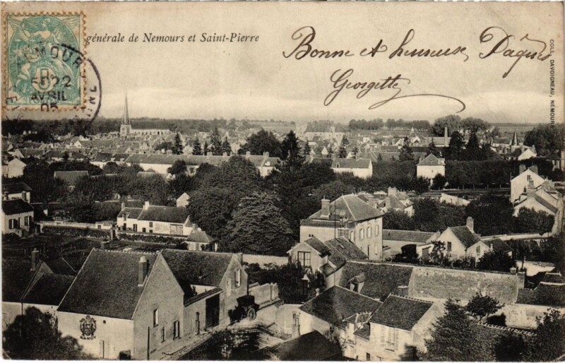 Carte postale ancienne Nemours vue generale à Nemours