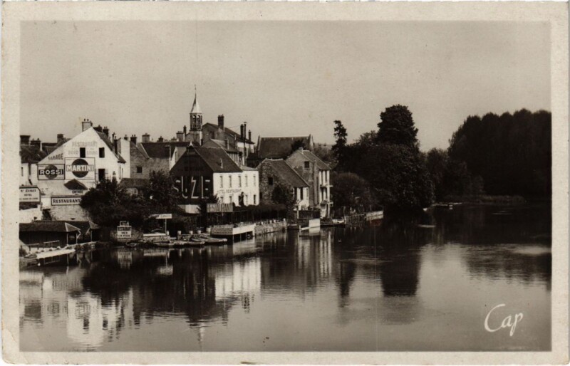 Carte postale ancienne Nemours Les rives du Loing à Nemours