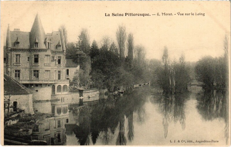 Carte postale ancienne Moret sur Loing vue sur le Loing
