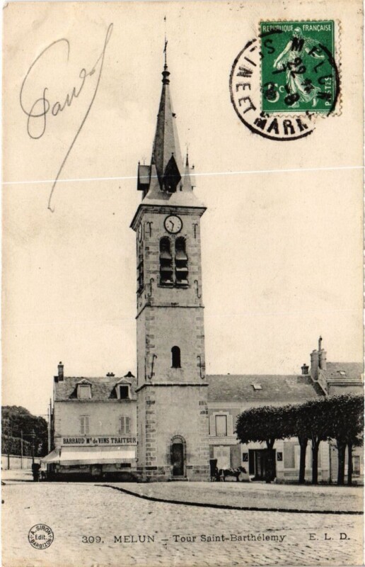 Carte postale ancienne Melun Tour Saint-Barthelemy à Melun