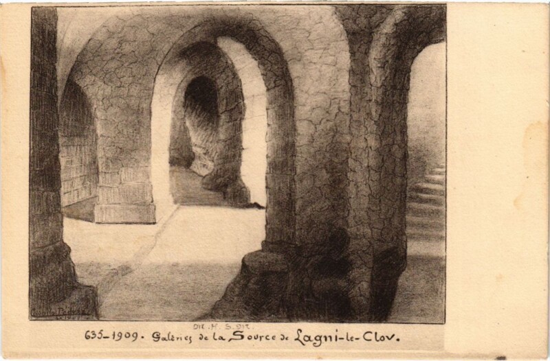Carte postale ancienne Galeries de la Source de Lagni-le-Clou