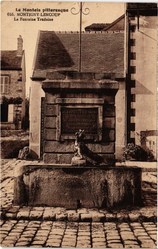 Carte postale ancienne Montigny-Lencoup La Fontaine Trudaine à Montigny-Lencoup