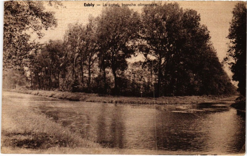Carte postale ancienne Esbly Le Canal - Branche Alimentaire à Esbly