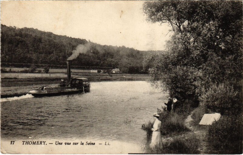 Carte postale ancienne Thomery Une Vue sur la Seine à Thomery