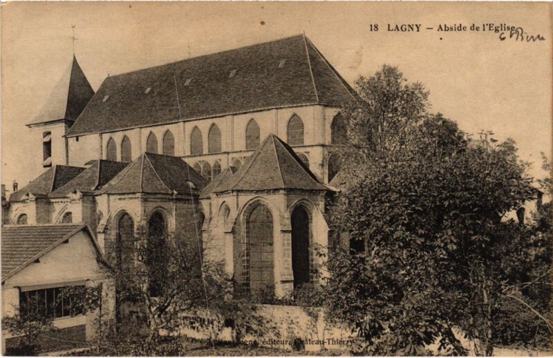 Carte postale ancienne Lagny-sur-Marne Abside de l'Eglise à Lagny-sur-Marne