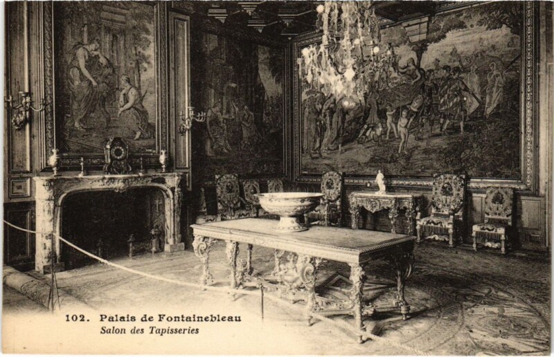 Carte postale ancienne Fontainebleau Palais - Salon des Tapisseries à Fontainebleau