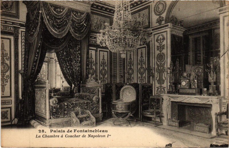 Carte postale ancienne Fontainebleau Palais - La Chambre de Napoleon I. à Fontainebleau