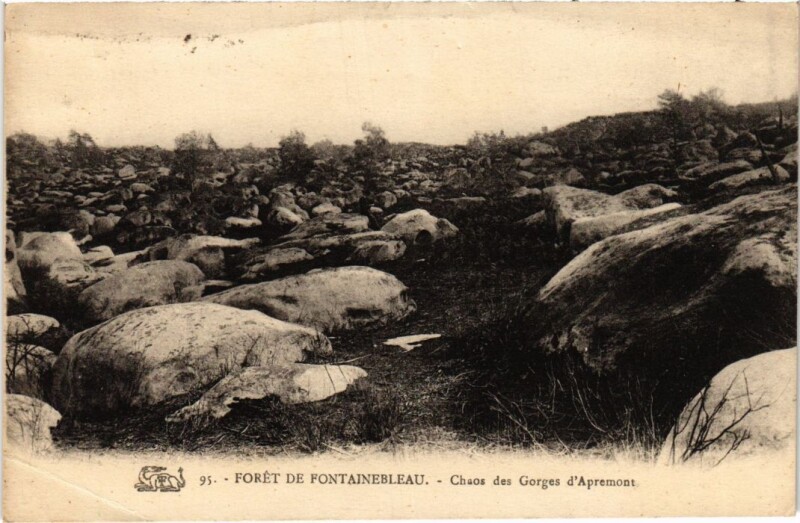 Carte postale ancienne Foret de Fontainebleau - Chaos des Gorges d'Apremont à Fontainebleau