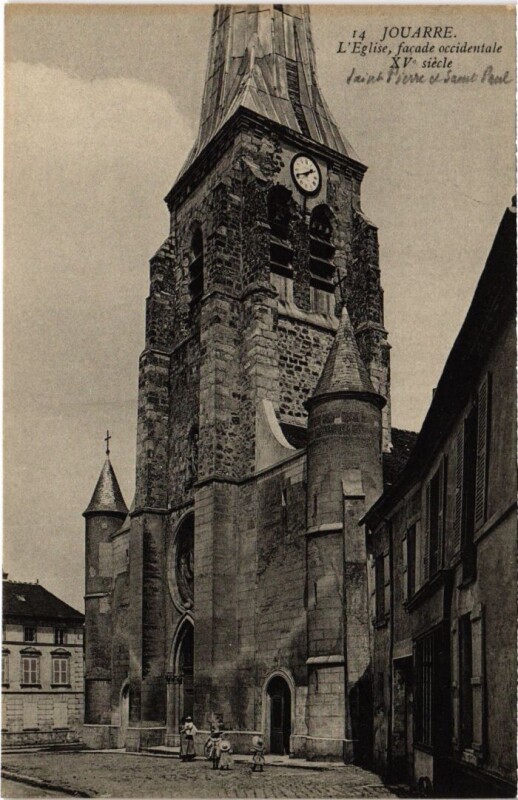 Carte postale ancienne Jouarre L'Eglise - Facade Occidentale à Jouarre