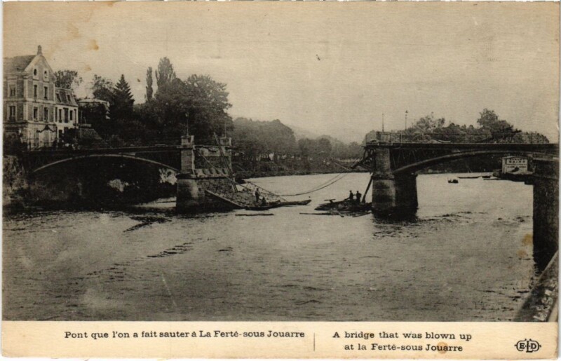 Carte postale ancienne La Ferte-sous-Jouarre Bridge Ruins à Jouarre