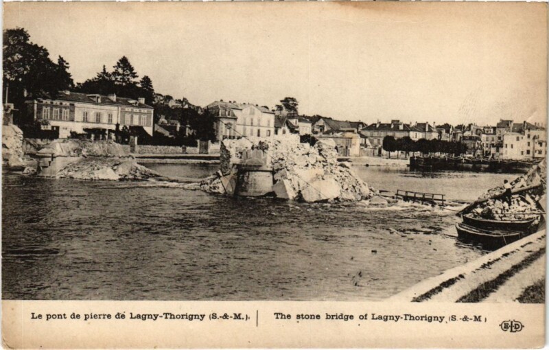 Carte postale ancienne Lagny-sur-Marne Thorigny-sur-Marne - Le Pont de Pierre à Lagny-sur-Marne