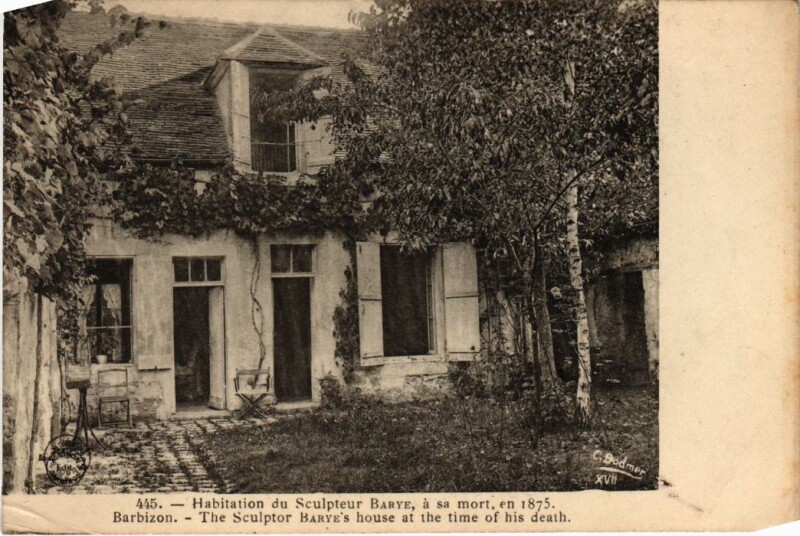 Carte postale ancienne Barbizon Habitation du Sculpteur Barye à Barbizon