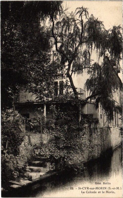 Carte postale ancienne Saint-Cyr-sur-Morin La Colonie et le Morin à Saint-Cyr-sur-Morin