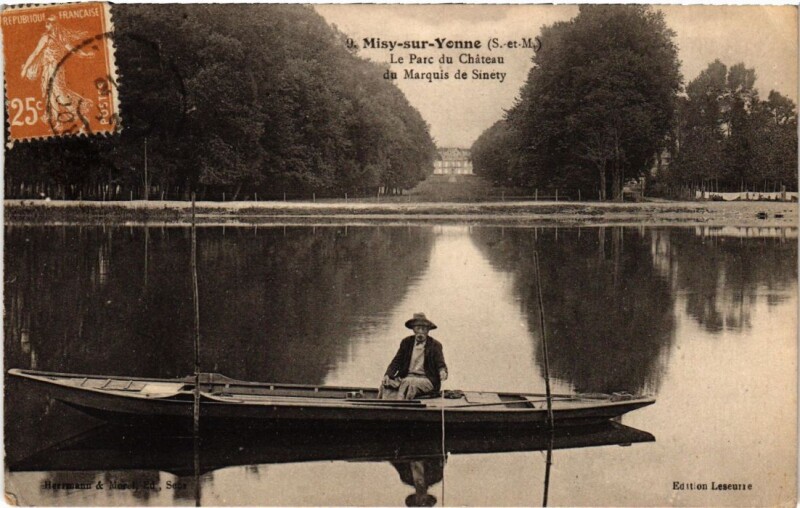 Carte postale ancienne Misy-sur-Yonne Le Parc du Chateau du Marquis de Sinety à Misy-sur-Yonne