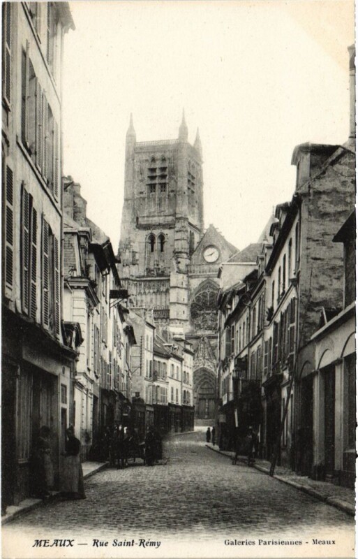 Carte postale ancienne Meaux Rue Saint-Remy à Meaux