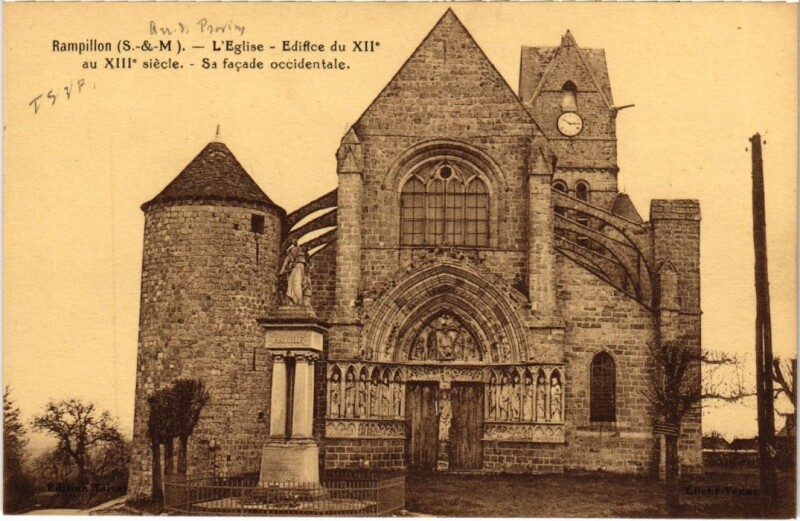 Carte postale ancienne Rampillon L'Eglise à Rampillon