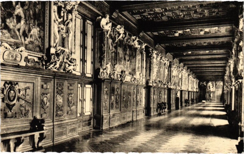 Carte postale ancienne Fontainebleau Palais - Galerie de Francois I. à Fontainebleau