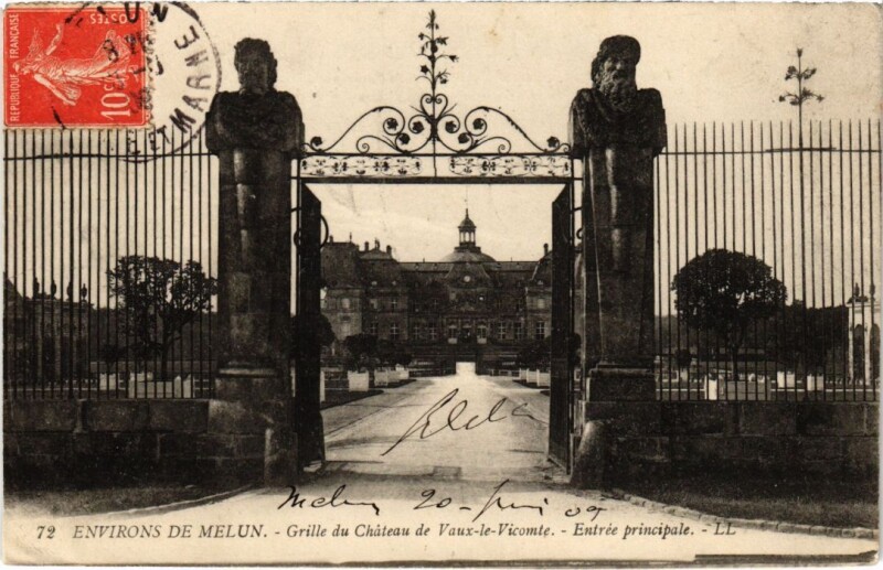 Carte postale ancienne Chateau de Vaux le Vicomte entree principale