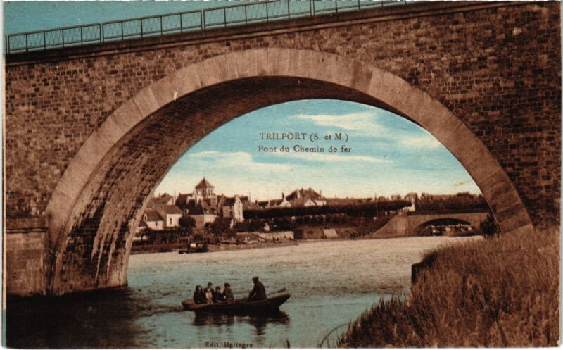 Carte postale ancienne Trilport Pont du Chemin de fer à Trilport