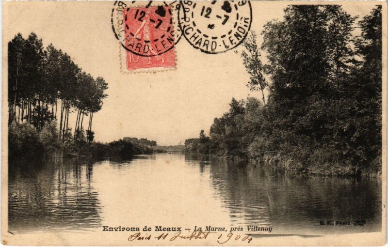 Carte postale ancienne Environs de Meaux La Marne pres Villenoy à Meaux