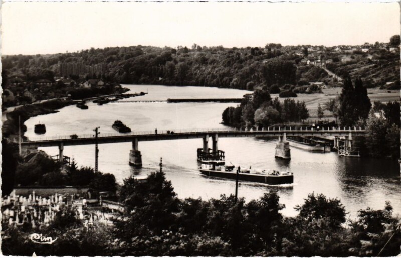 Carte postale ancienne Thomery Pont de Thomery a Champagne-sur-Seine à Champagne-sur-Seine