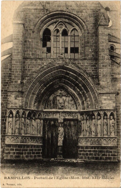 Carte postale ancienne Rampillon Portail de l'Eglise à Rampillon