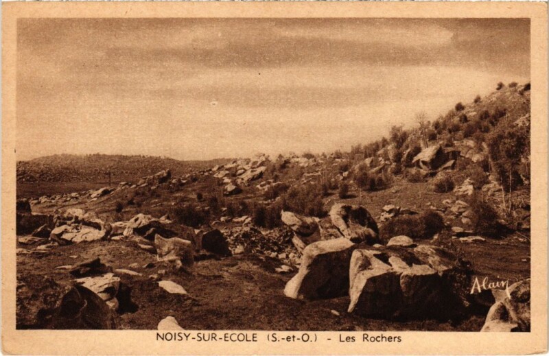 Carte postale ancienne Noisy-sur-Ecole Les Rochers