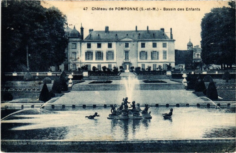 Carte postale ancienne Pomponne Chateau de Pomponne - Bassin des Enfants à Pomponne