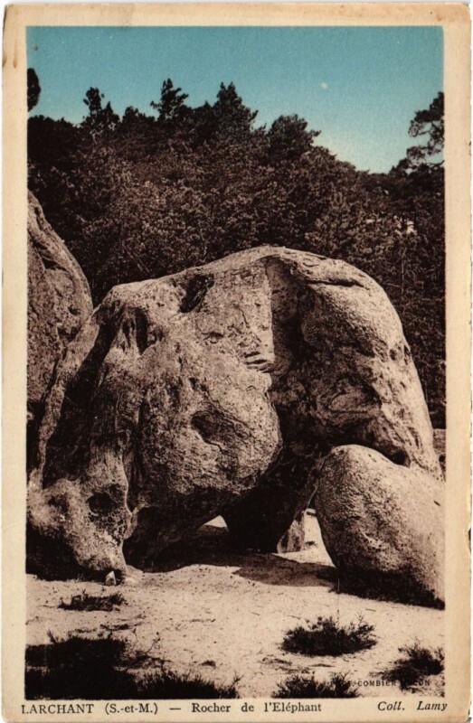 Carte postale ancienne Larchant Rocher de l'Elephant à Larchant