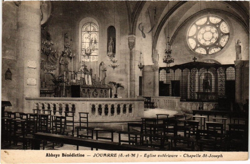 Carte postale ancienne Jouarre Abbaye Benedictine - Eglise Exterieure - Chapelle à Jouarre