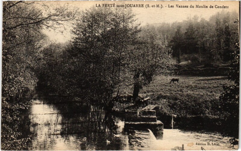 Carte postale ancienne La Ferte sous Jouarre Les Vannes du Moulin de Condetz à Jouarre